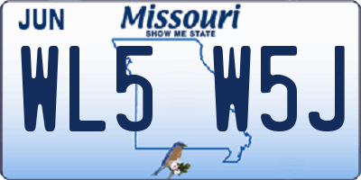 MO license plate WL5W5J