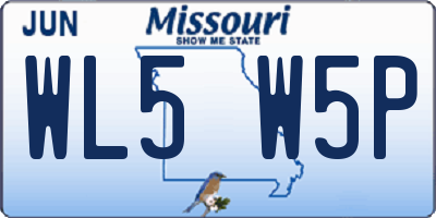 MO license plate WL5W5P