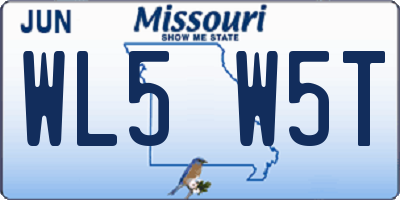 MO license plate WL5W5T