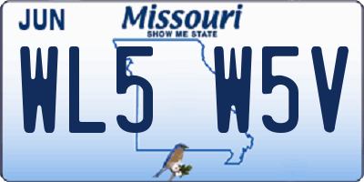 MO license plate WL5W5V