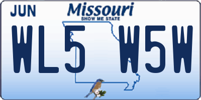 MO license plate WL5W5W