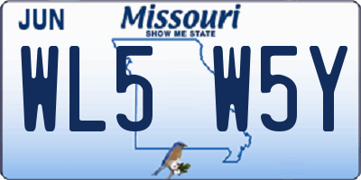 MO license plate WL5W5Y