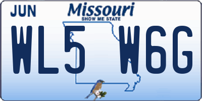MO license plate WL5W6G