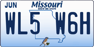 MO license plate WL5W6H