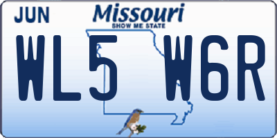 MO license plate WL5W6R