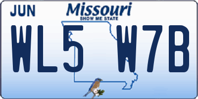 MO license plate WL5W7B