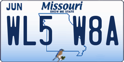 MO license plate WL5W8A