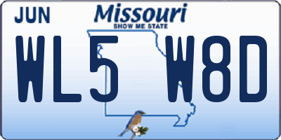 MO license plate WL5W8D