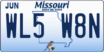 MO license plate WL5W8N