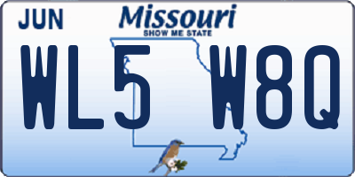 MO license plate WL5W8Q