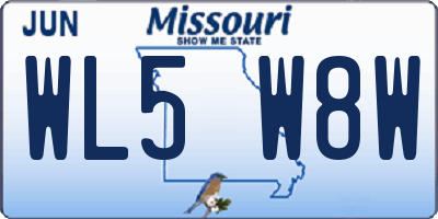 MO license plate WL5W8W