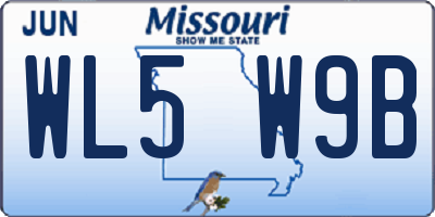 MO license plate WL5W9B
