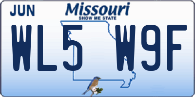 MO license plate WL5W9F
