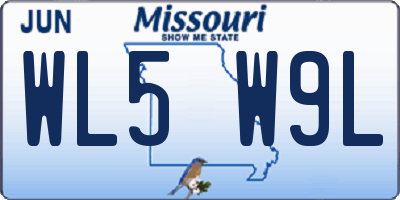 MO license plate WL5W9L