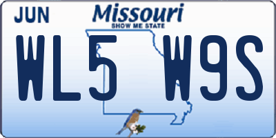 MO license plate WL5W9S