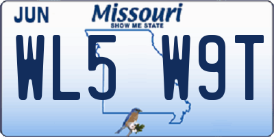 MO license plate WL5W9T