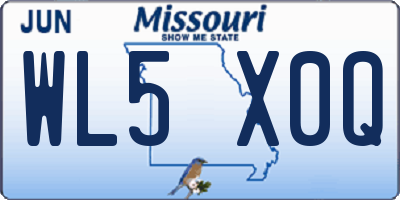 MO license plate WL5X0Q
