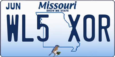 MO license plate WL5X0R