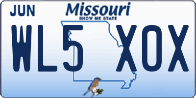 MO license plate WL5X0X
