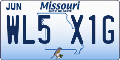MO license plate WL5X1G