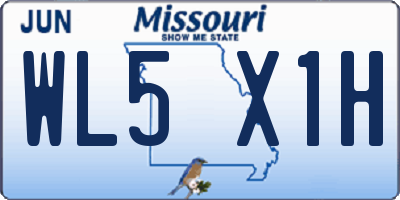 MO license plate WL5X1H