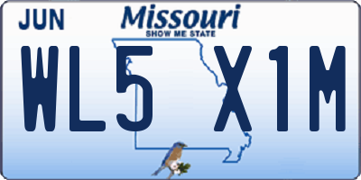 MO license plate WL5X1M