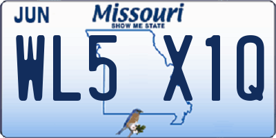 MO license plate WL5X1Q