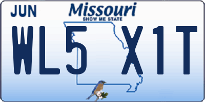 MO license plate WL5X1T