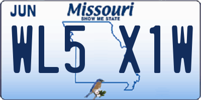 MO license plate WL5X1W