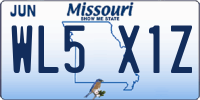 MO license plate WL5X1Z