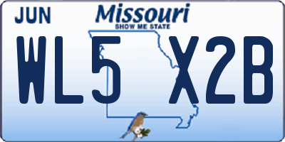 MO license plate WL5X2B