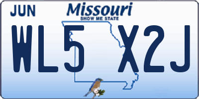 MO license plate WL5X2J
