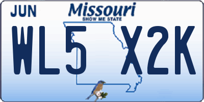 MO license plate WL5X2K