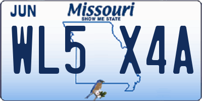 MO license plate WL5X4A