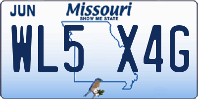 MO license plate WL5X4G