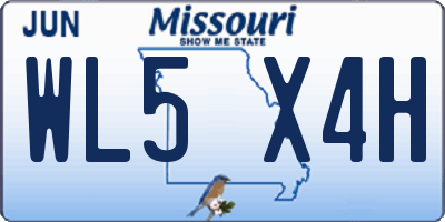 MO license plate WL5X4H