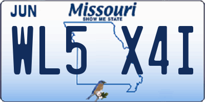 MO license plate WL5X4I
