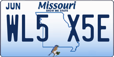 MO license plate WL5X5E