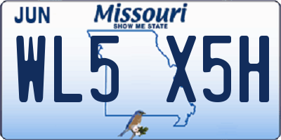 MO license plate WL5X5H