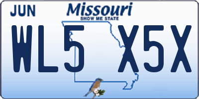 MO license plate WL5X5X