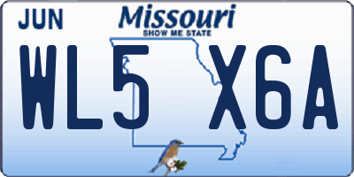 MO license plate WL5X6A