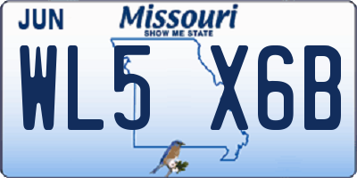MO license plate WL5X6B