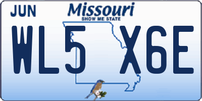 MO license plate WL5X6E