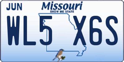 MO license plate WL5X6S