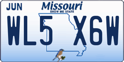 MO license plate WL5X6W