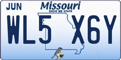 MO license plate WL5X6Y