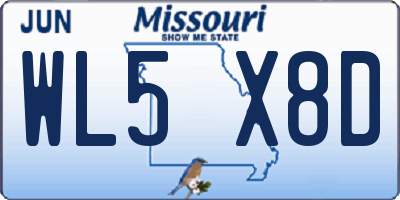 MO license plate WL5X8D