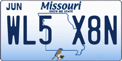 MO license plate WL5X8N