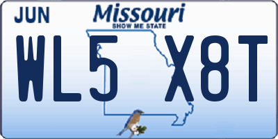 MO license plate WL5X8T