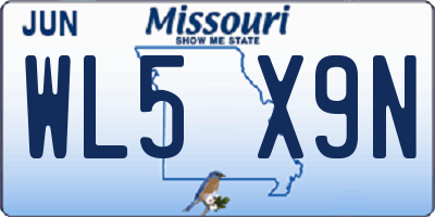 MO license plate WL5X9N